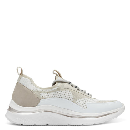 Tamaris Comfort 8-83727-44-400 White Beige Mesh Combi Slip On Sneakers