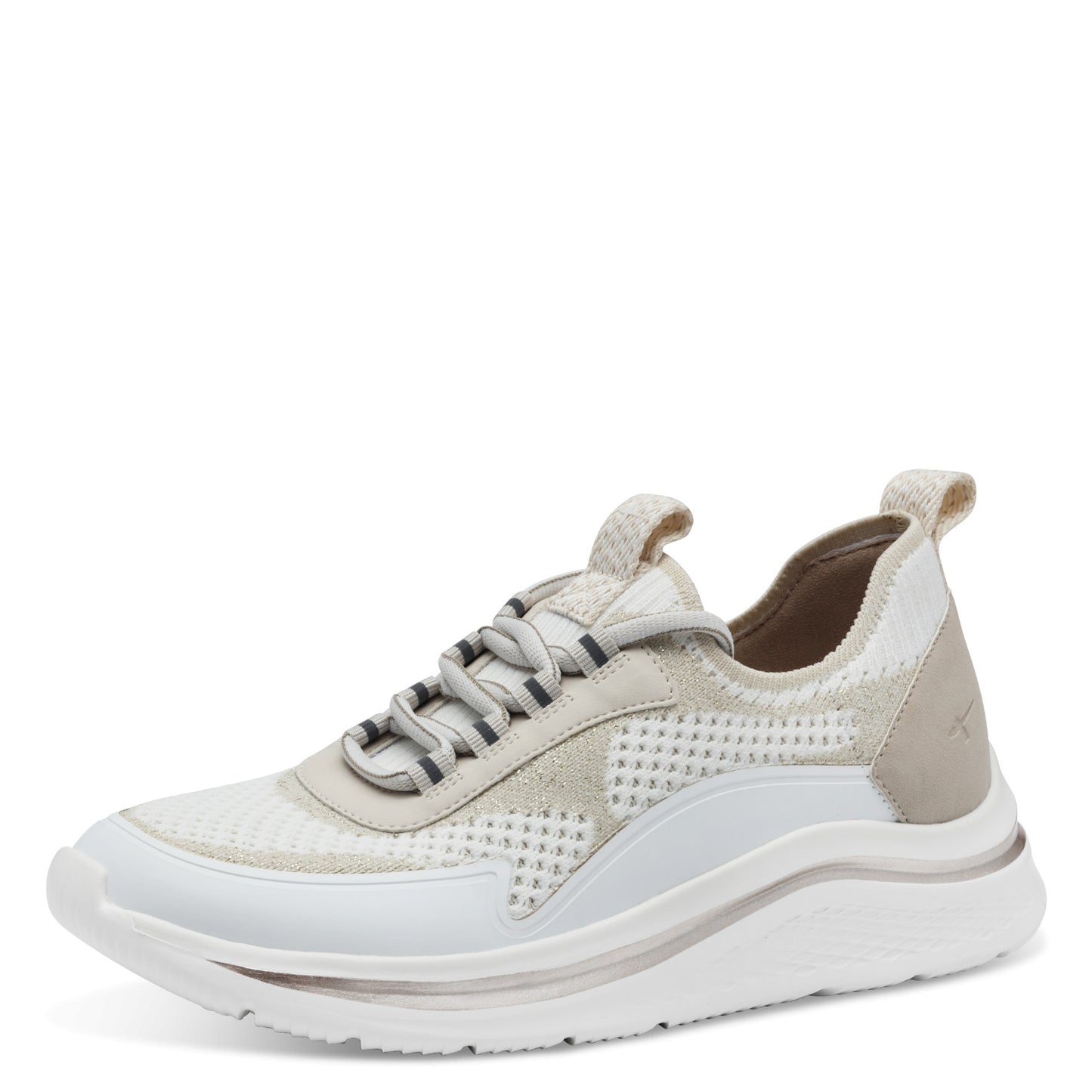 Tamaris Comfort 8-83727-44-400 White Beige Mesh Combi Slip On Sneakers