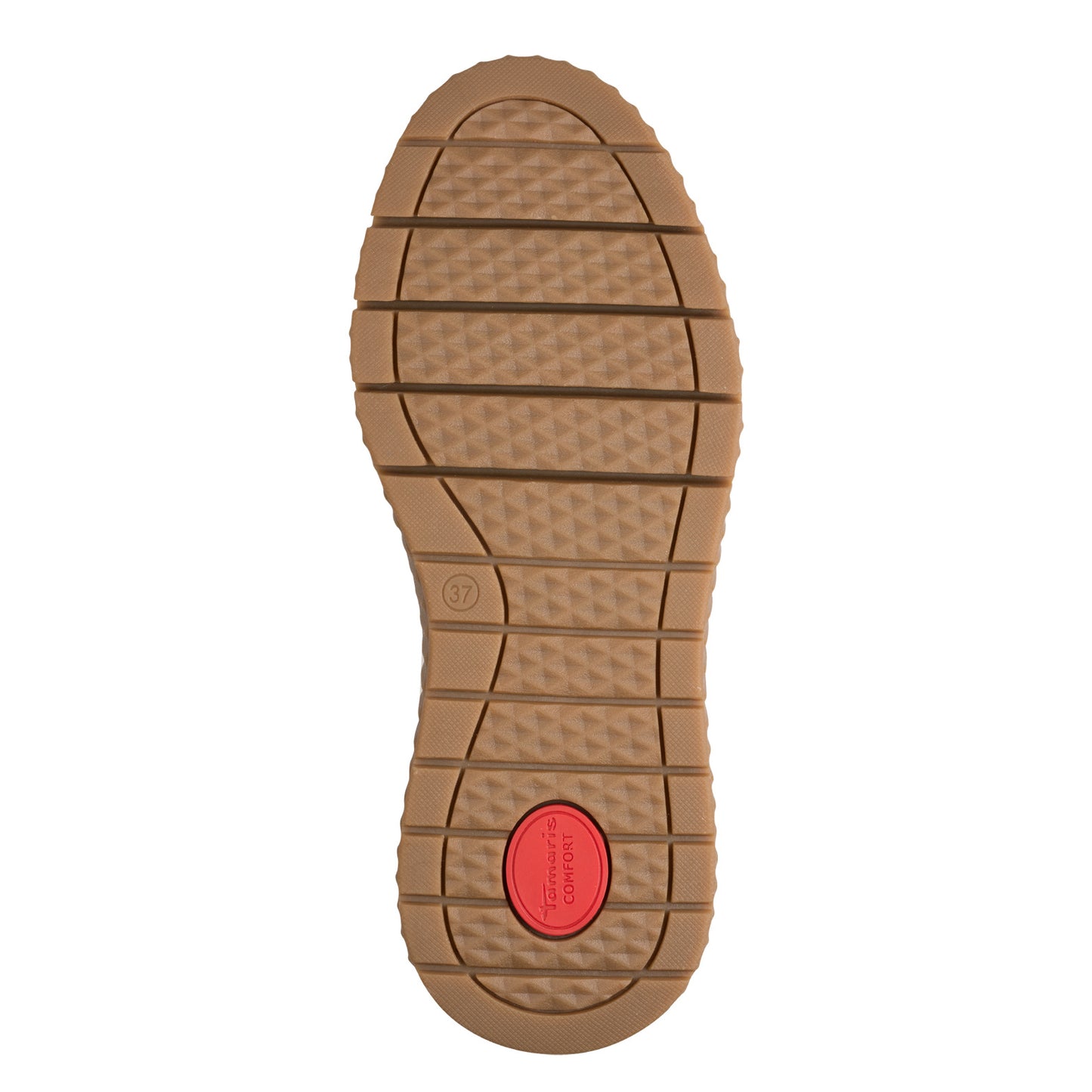 Tamaris Comfort 8-83729-45 435 H Fit Beige & Red Combi Trainers with Zip