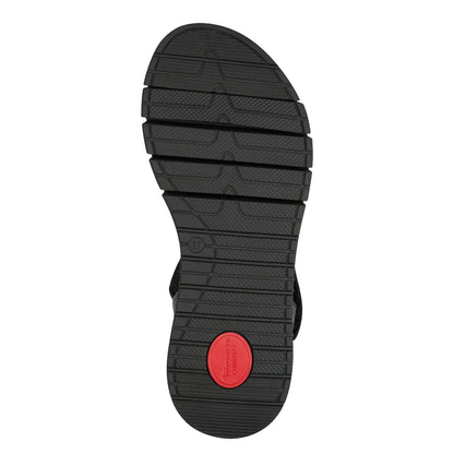 Tamaris Comfort 8-88720-44-001 Black Velcro Sandals with Slingback Strap