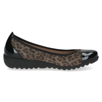 Caprice 9-22103-41 011 Black Leopard Combi Slip On Pump Shoes