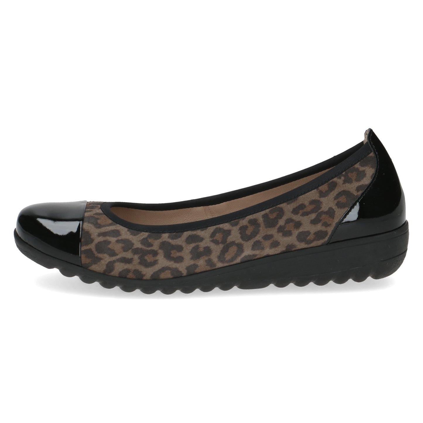 Caprice 9-22103-41 011 Black Leopard Combi Slip On Pump Shoes