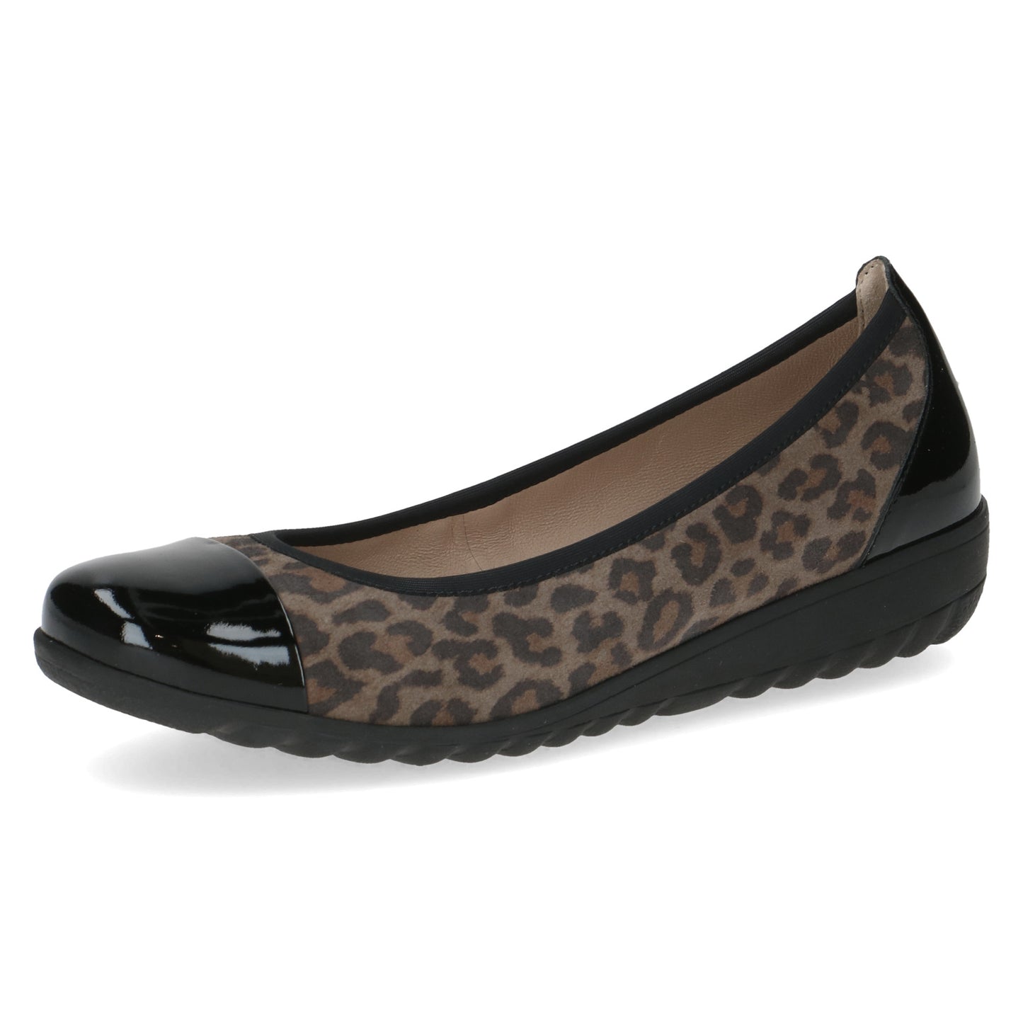 Caprice 9-22103-41 011 Black Leopard Combi Slip On Pump Shoes