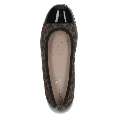 Caprice 9-22103-41 011 Black Leopard Combi Slip On Pump Shoes