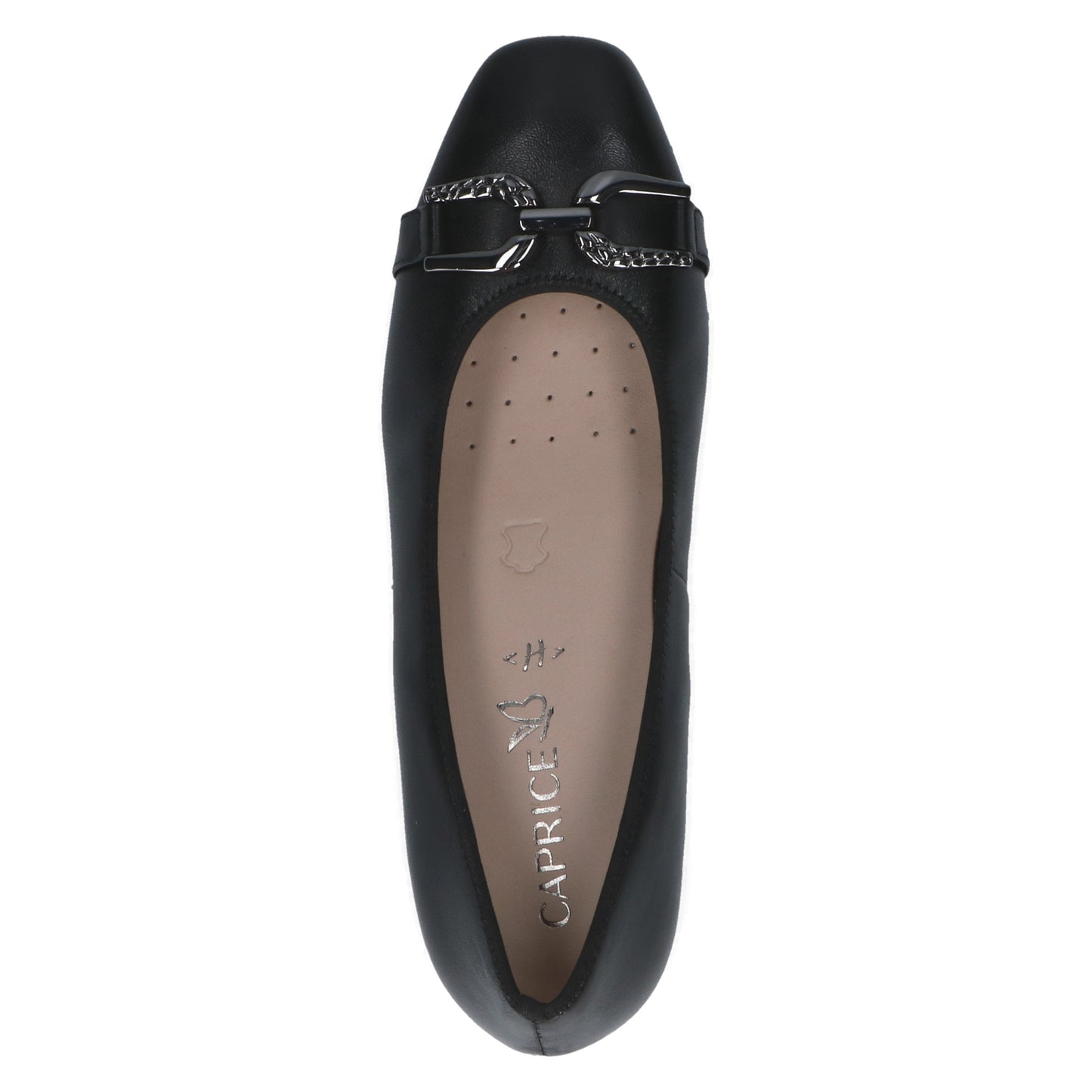Caprice 9-22304-45 022 Black Nappa Slip On Block Heel Pumps