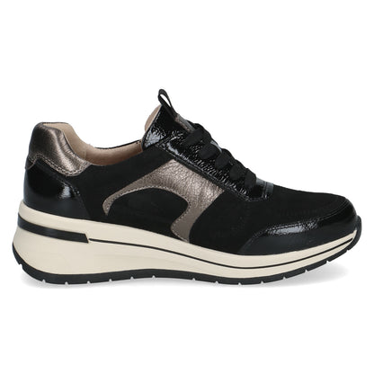Caprice 9-23300-44 020 Black Combi H Fit Sneakers with Zip