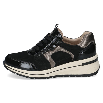 Caprice 9-23300-44 020 Black Combi H Fit Sneakers with Zip