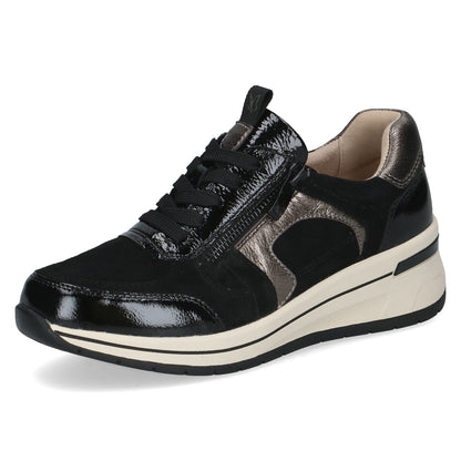 Caprice 9-23300-44 020 Black Combi H Fit Sneakers with Zip