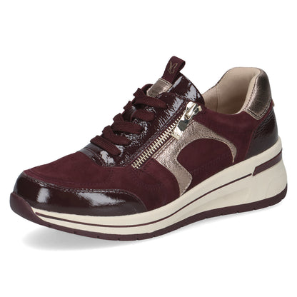 Caprice 9-23300-44 551 Bordeaux Combi H Fit Sneakers with Zip