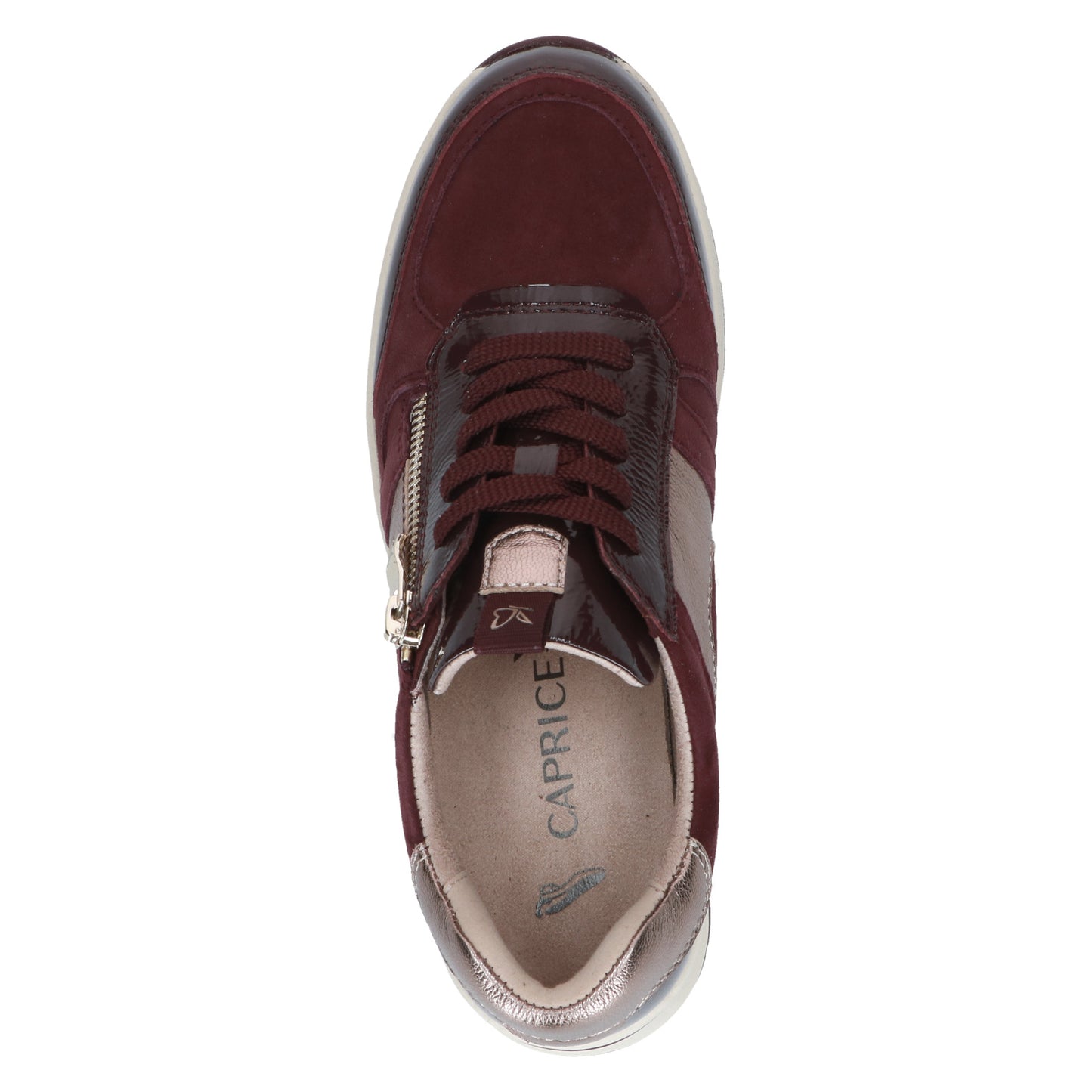 Caprice 9-23300-44 551 Bordeaux Combi H Fit Sneakers with Zip