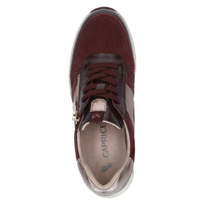 Caprice 9-23300-44 551 Bordeaux Combi H Fit Sneakers with Zip