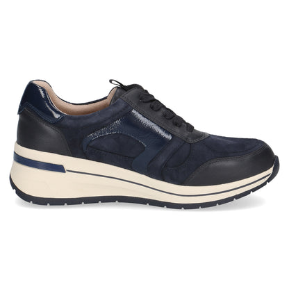 Caprice 9-23300-44 880 Navy Combi H Fit  Sneakers with Zip