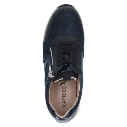 Caprice 9-23300-44 880 Navy Combi H Fit  Sneakers with Zip
