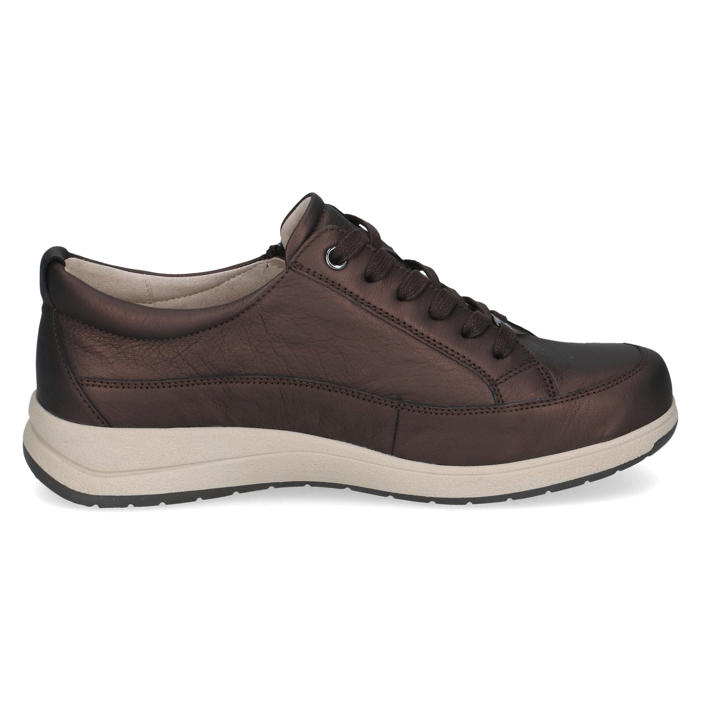 Caprice 9-23727-46 378 Dark Brown Metallic K Fit Sneakers with Zip