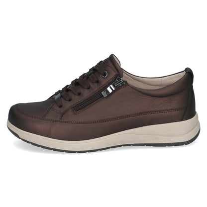 Caprice 9-23727-46 378 Dark Brown Metallic K Fit Sneakers with Zip