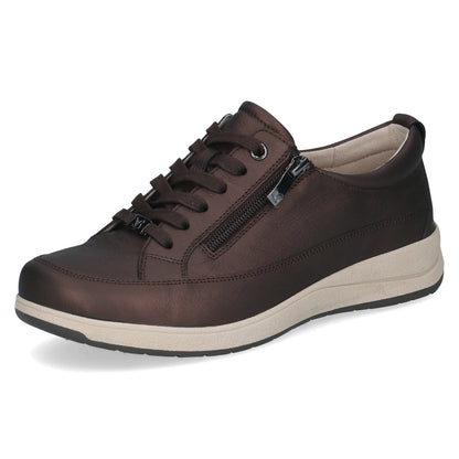 Caprice 9-23727-46 378 Dark Brown Metallic K Fit Sneakers with Zip