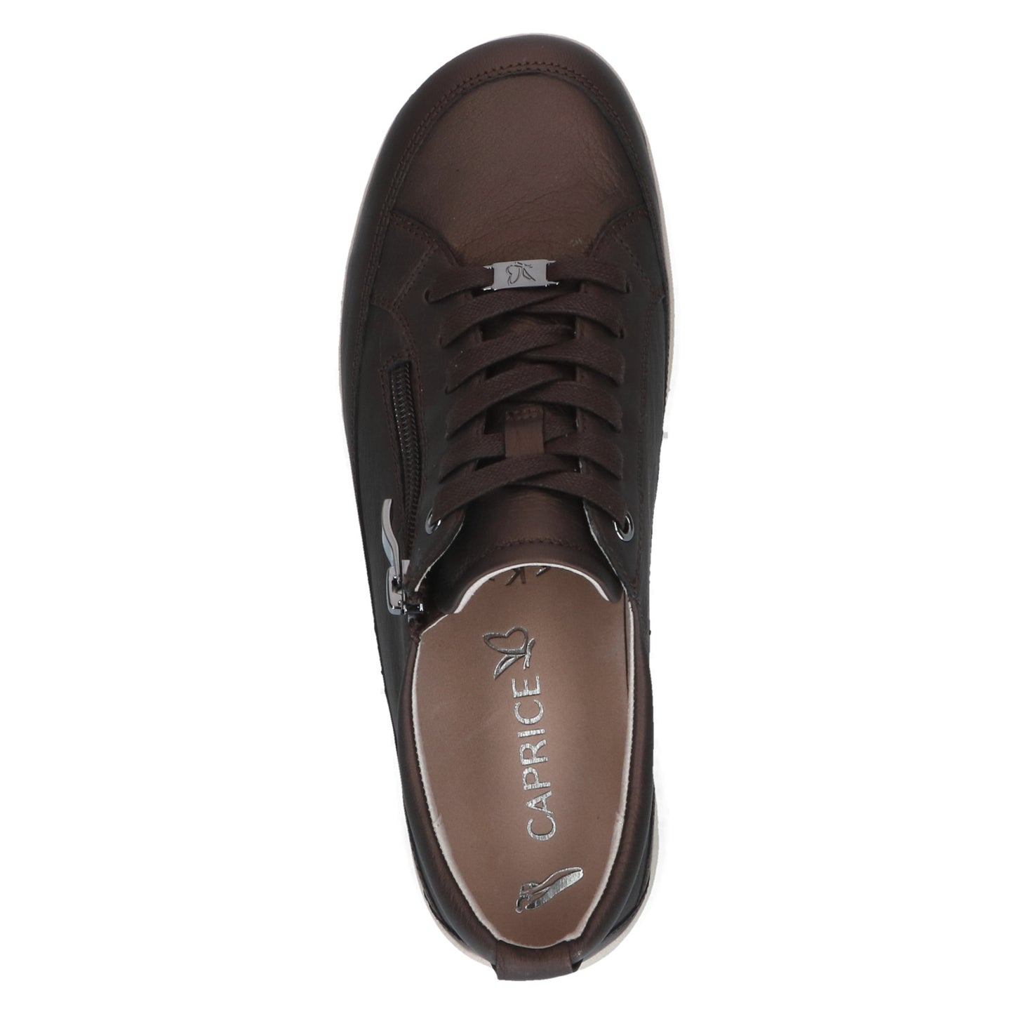 Caprice 9-23727-46 378 Dark Brown Metallic K Fit Sneakers with Zip