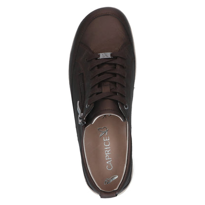 Caprice 9-23727-46 378 Dark Brown Metallic K Fit Sneakers with Zip