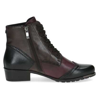 Caprice 9-25111-43-961 Burgundy & Black Multi Ankle Boots