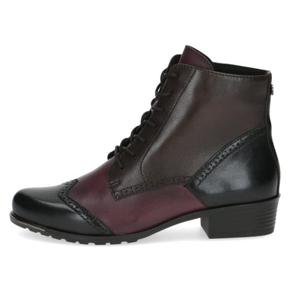 Caprice 9-25111-43-961 Burgundy & Black Multi Ankle Boots