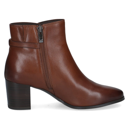 Caprice 9-25314-47 303 Cognac Tan Nappa Block Heel Ankle Boots