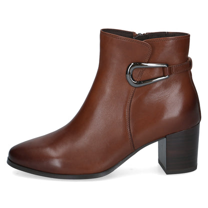 Caprice 9-25314-47 303 Cognac Tan Nappa Block Heel Ankle Boots