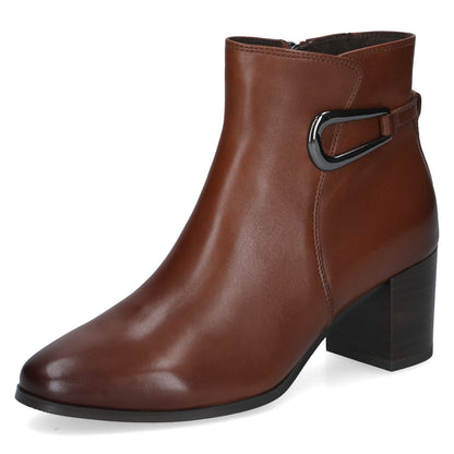 Caprice 9-25314-47 303 Cognac Tan Nappa Block Heel Ankle Boots