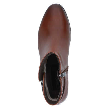 Caprice 9-25314-47 303 Cognac Tan Nappa Block Heel Ankle Boots