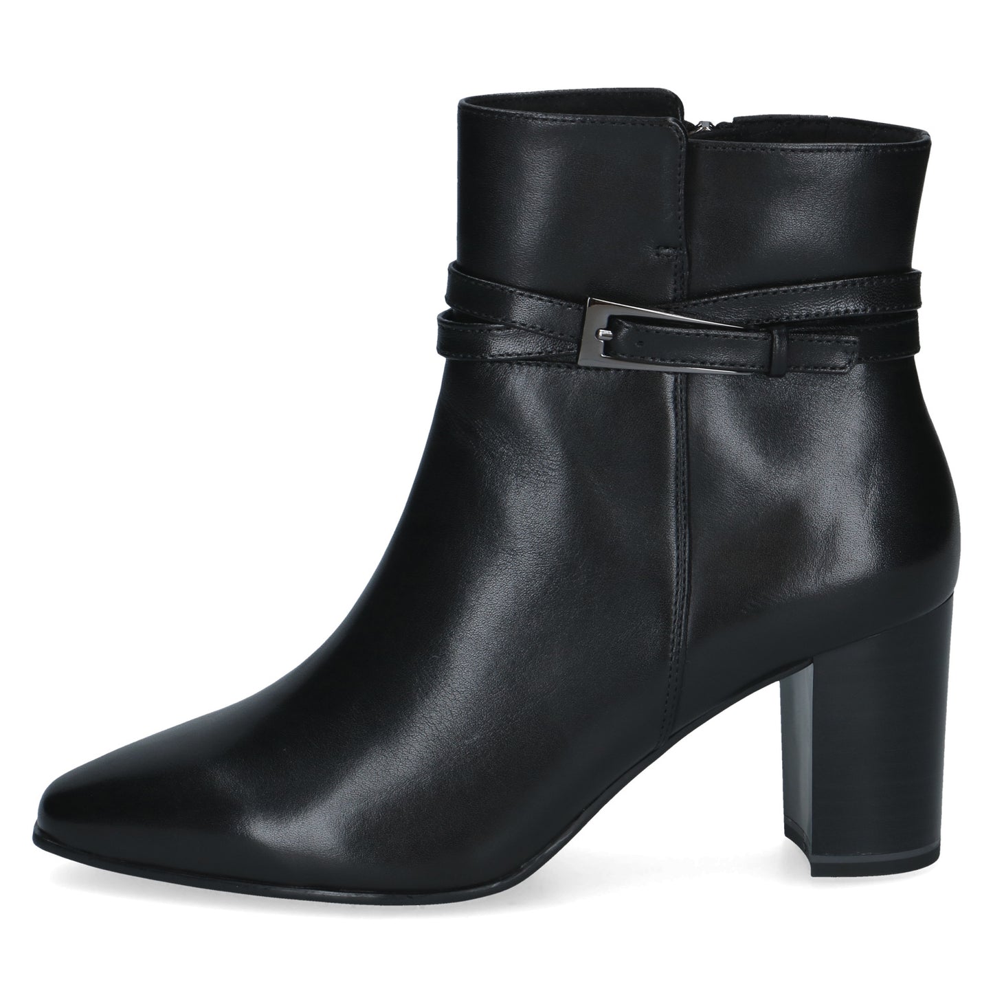 Caprice 9-25317-47 022 Black Nappa Block Heel Ankle Boots