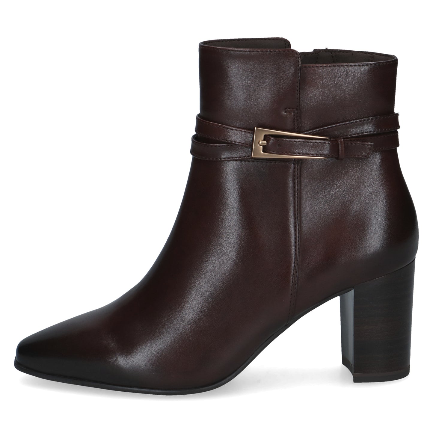 Caprice 9-25317-47 337 Dark Brown Nappa Block Heel Ankle Boots