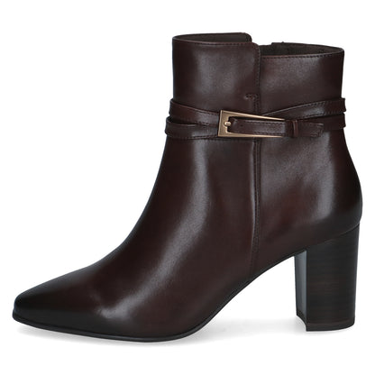 Caprice 9-25317-47 337 Dark Brown Nappa Block Heel Ankle Boots