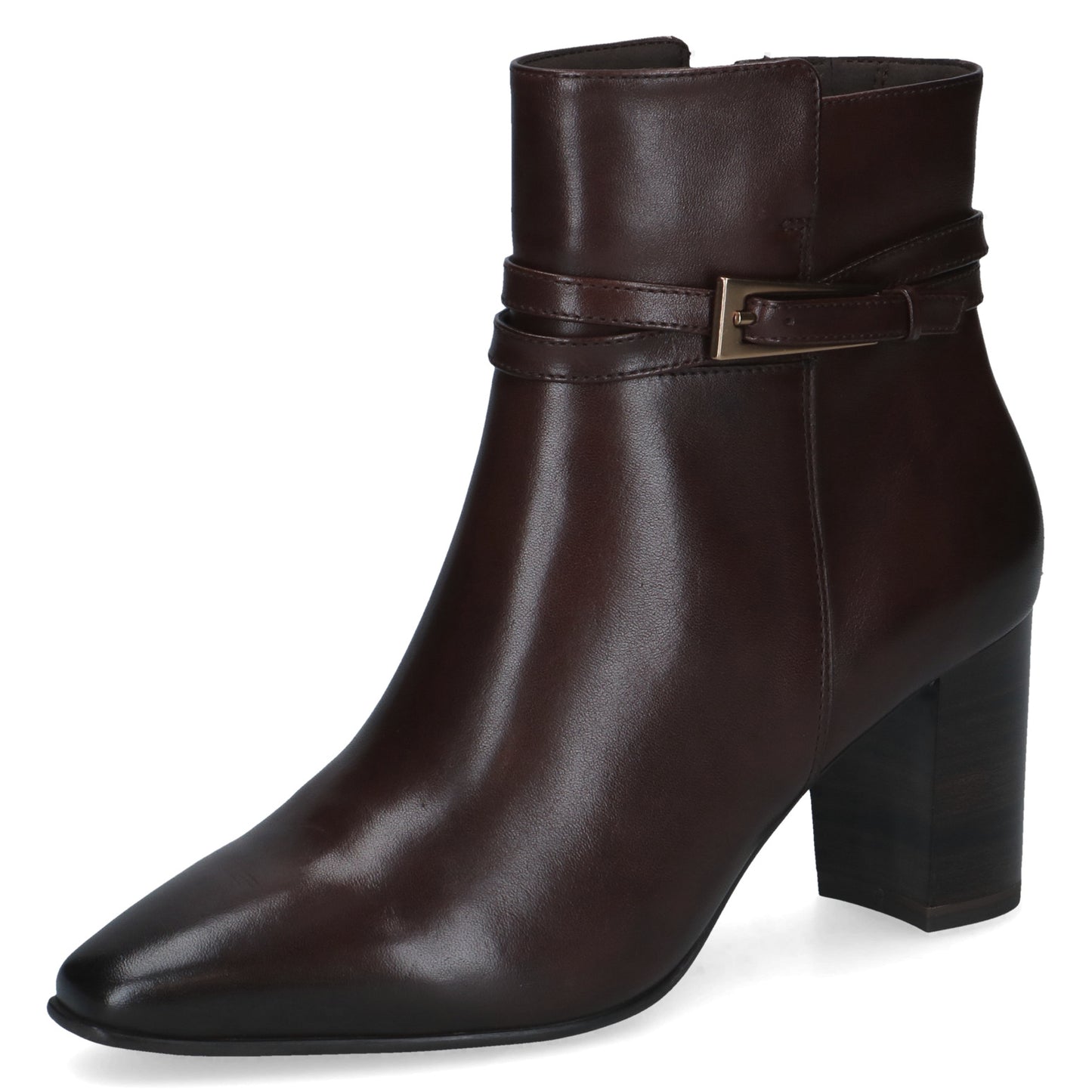 Caprice 9-25317-47 337 Dark Brown Nappa Block Heel Ankle Boots