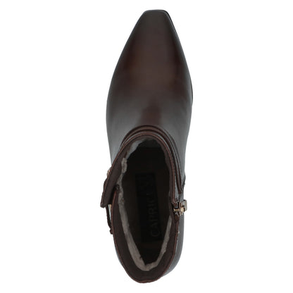 Caprice 9-25317-47 337 Dark Brown Nappa Block Heel Ankle Boots