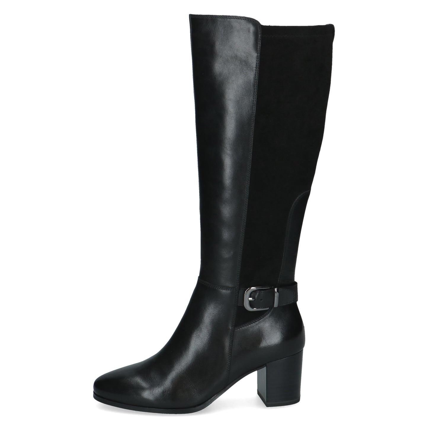 Caprice 9-25504-47 019 Black Combi Long Boots with Block Heel