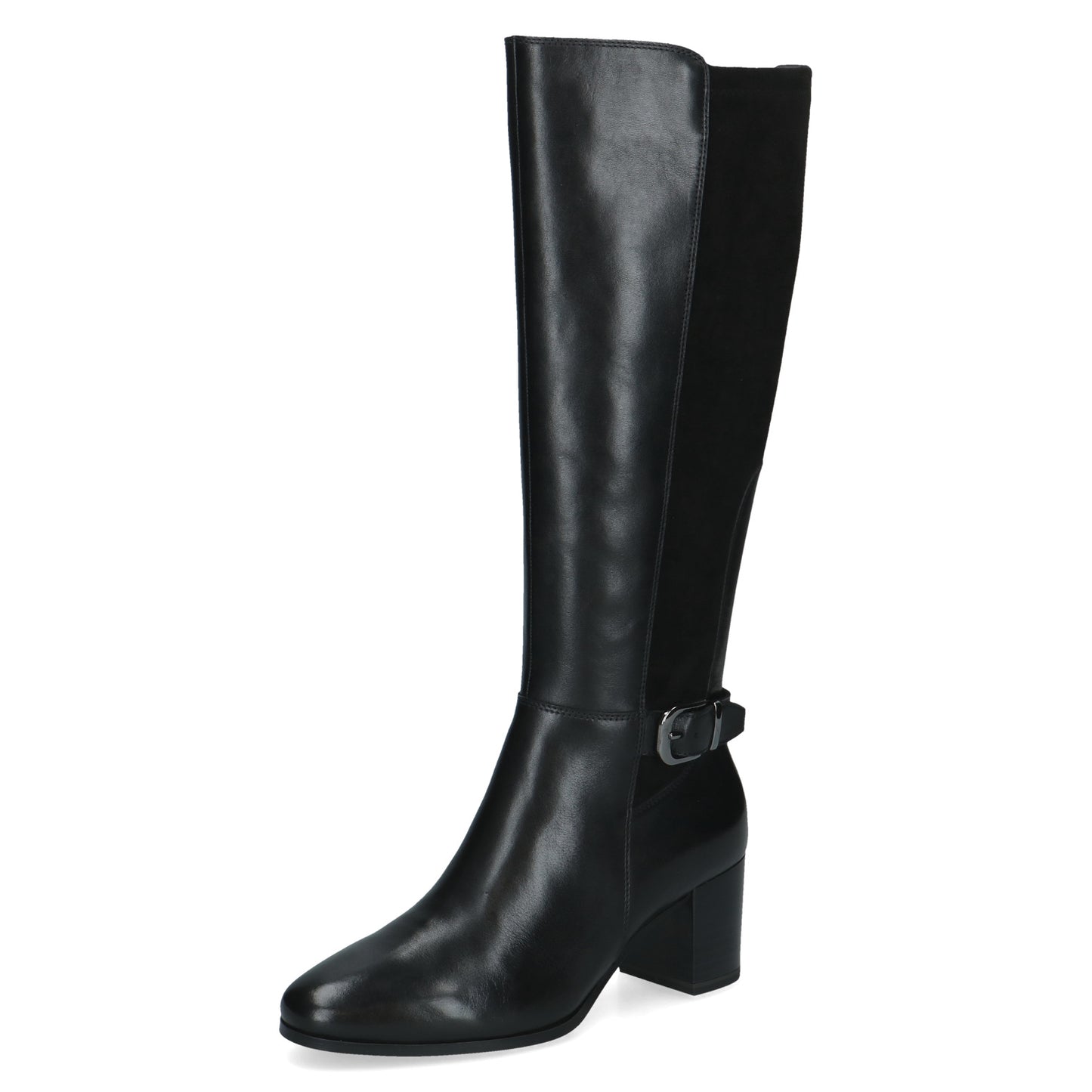 Caprice 9-25504-47 019 Black Combi Long Boots with Block Heel
