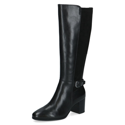 Caprice 9-25504-47 019 Black Combi Long Boots with Block Heel