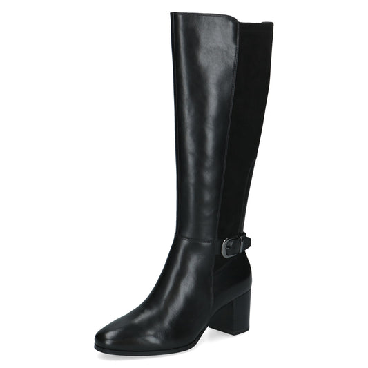 Caprice 9-25504-47 019 Black Combi Long Boots with Block Heel