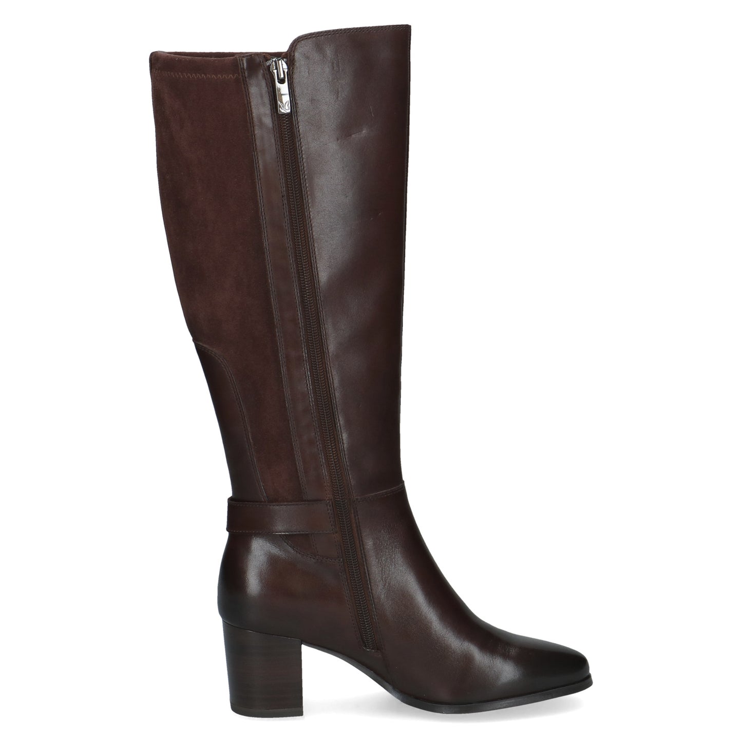 Caprice 9-25504-47 329 Dark Brown Combi Long Boots with Block Heel