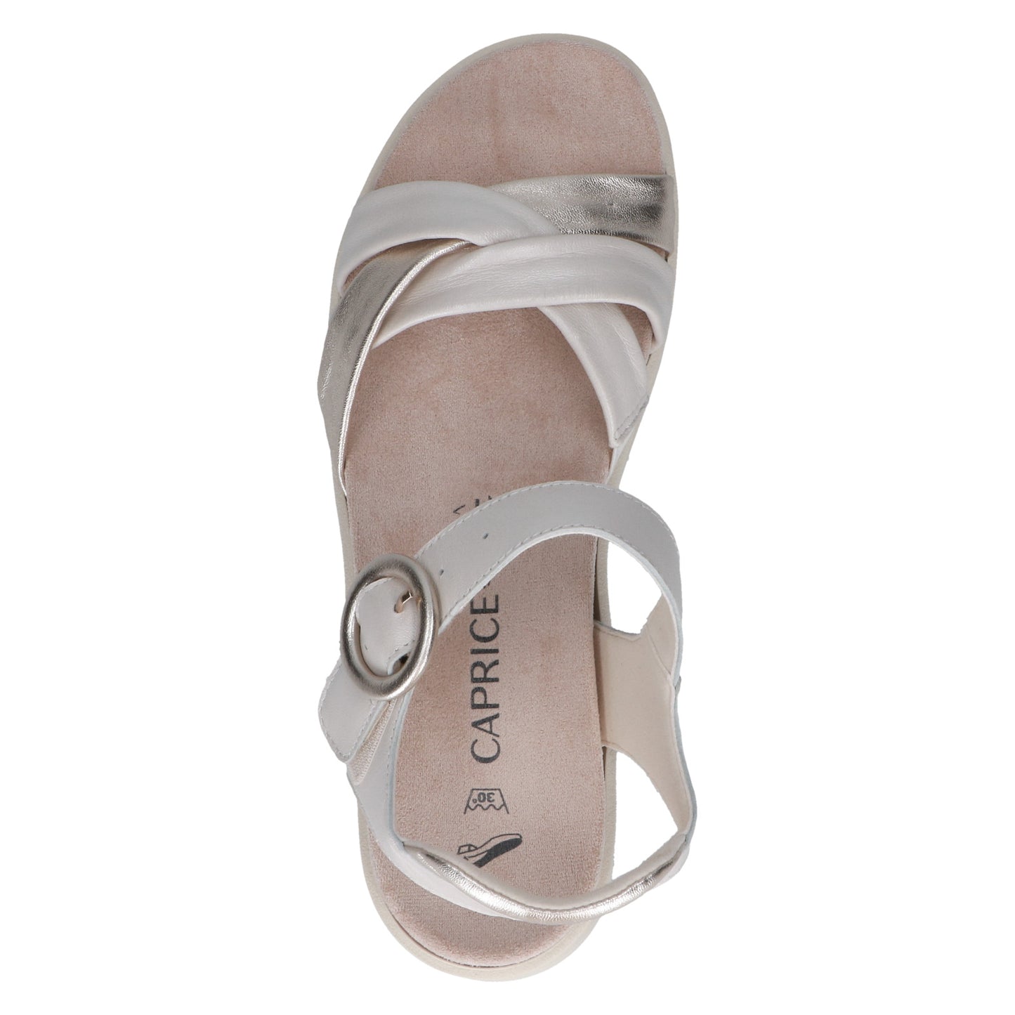 Caprice 9-28304-46 156 Off White Cream/Pearl Combi H Fit Sandals