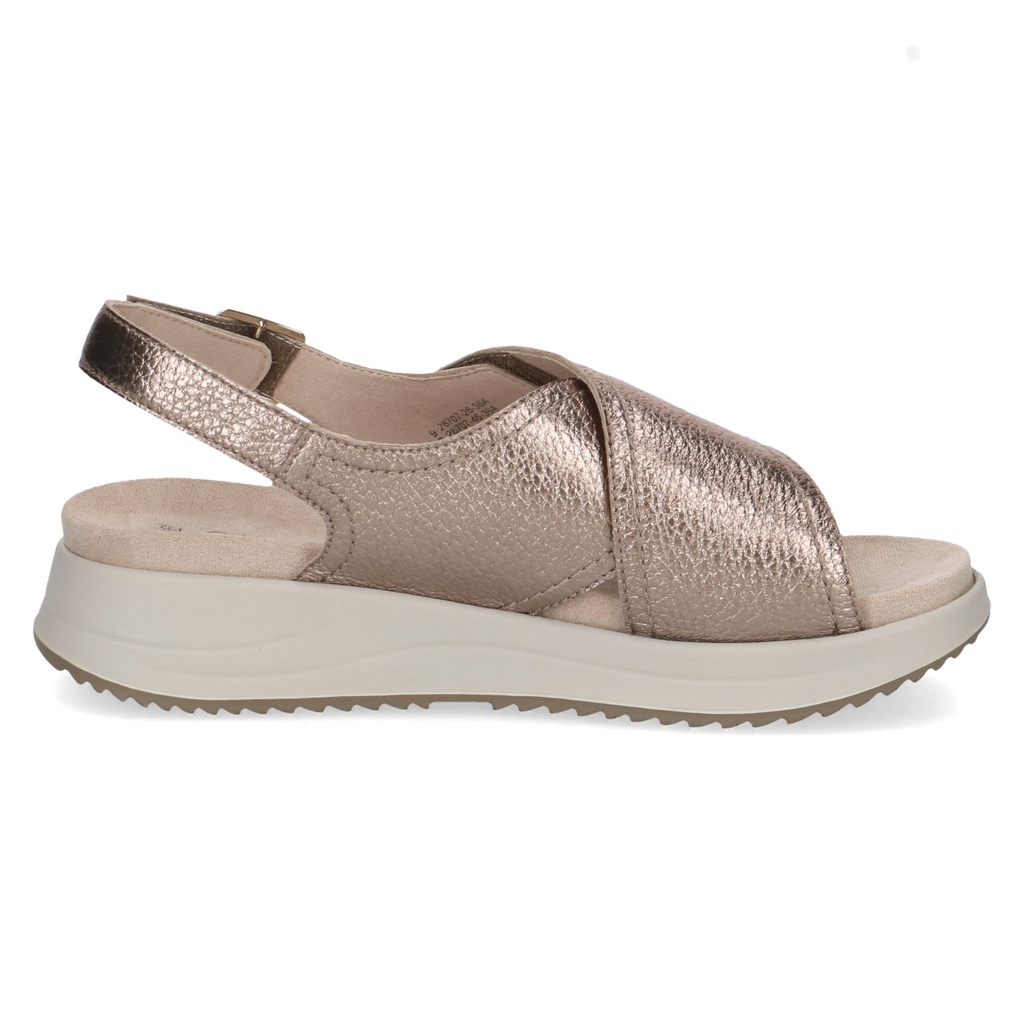 Caprice 9-28707-46 36A Taupe Metallic Deer Sandals