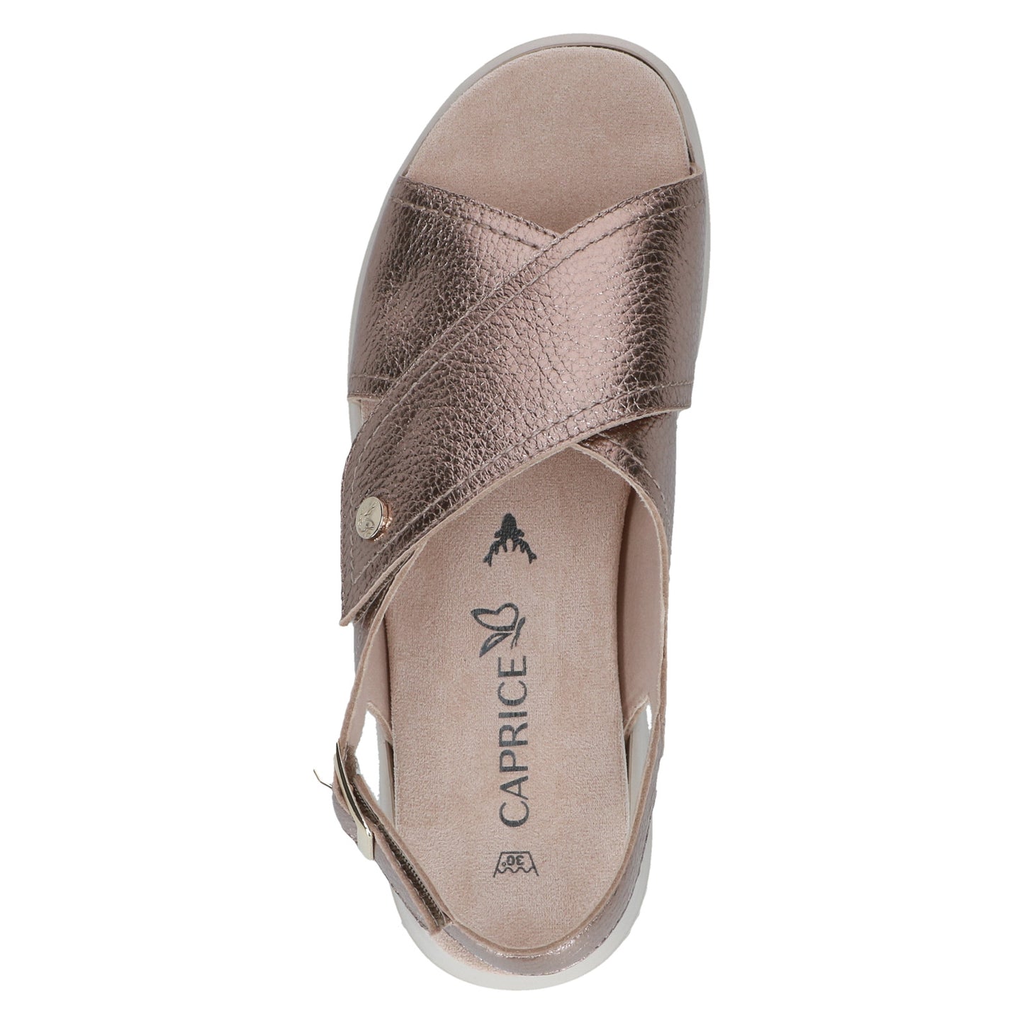 Caprice 9-28707-46 36A Taupe Metallic Deer Sandals