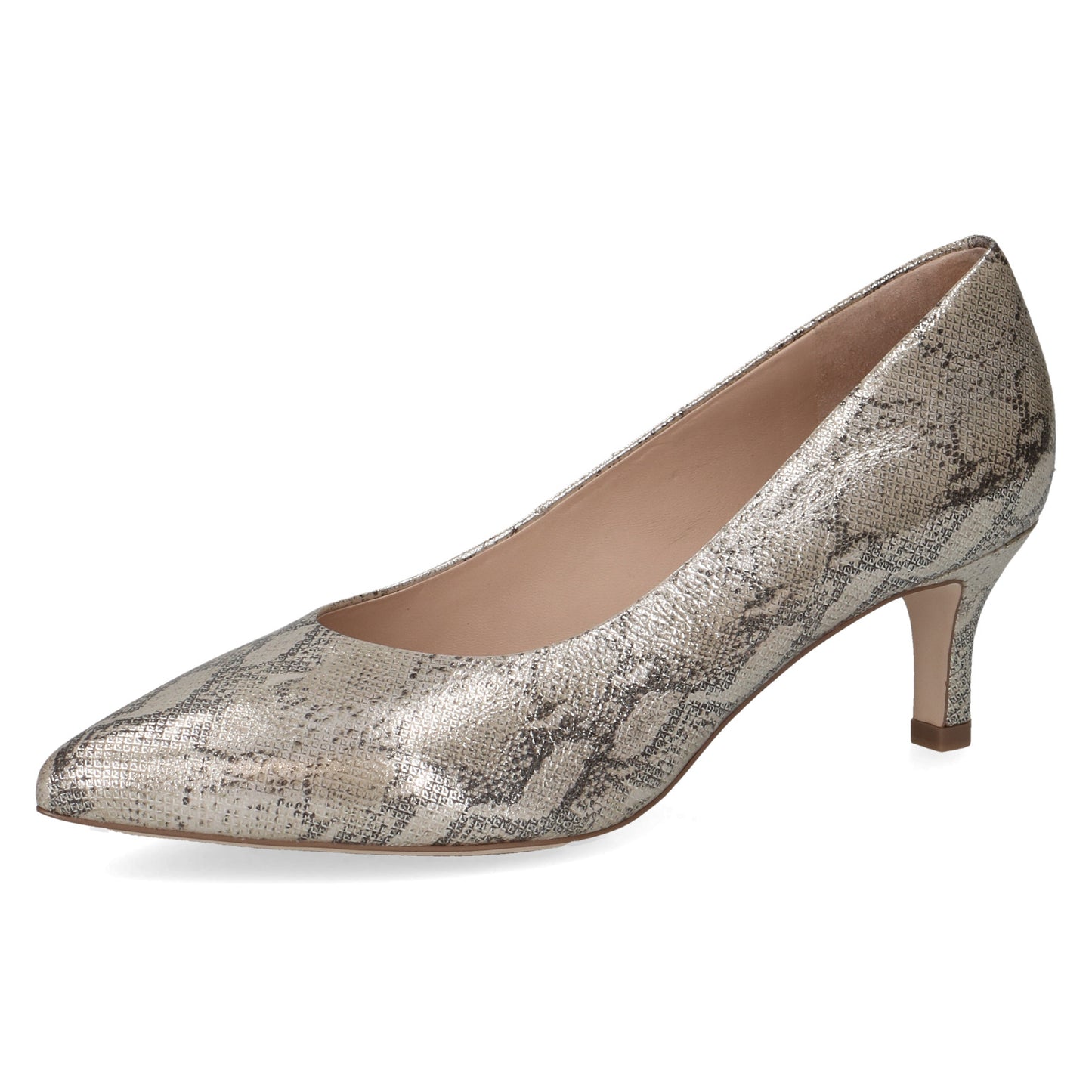 Peter Kaiser 9-72409-45-945 Light Gold Snake Print Heels