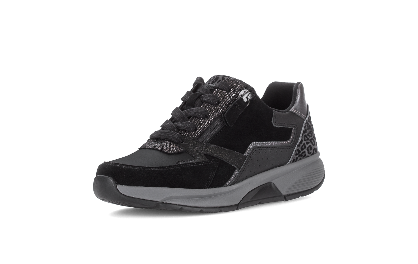 Gabor 0106.01.001 Black, Anthracite Grey & Leopard Mix Sneakers