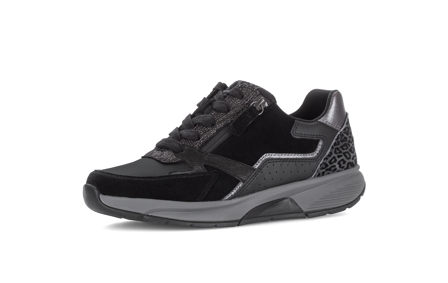 Gabor 0106.01.001 Black, Anthracite Grey & Leopard Mix Sneakers