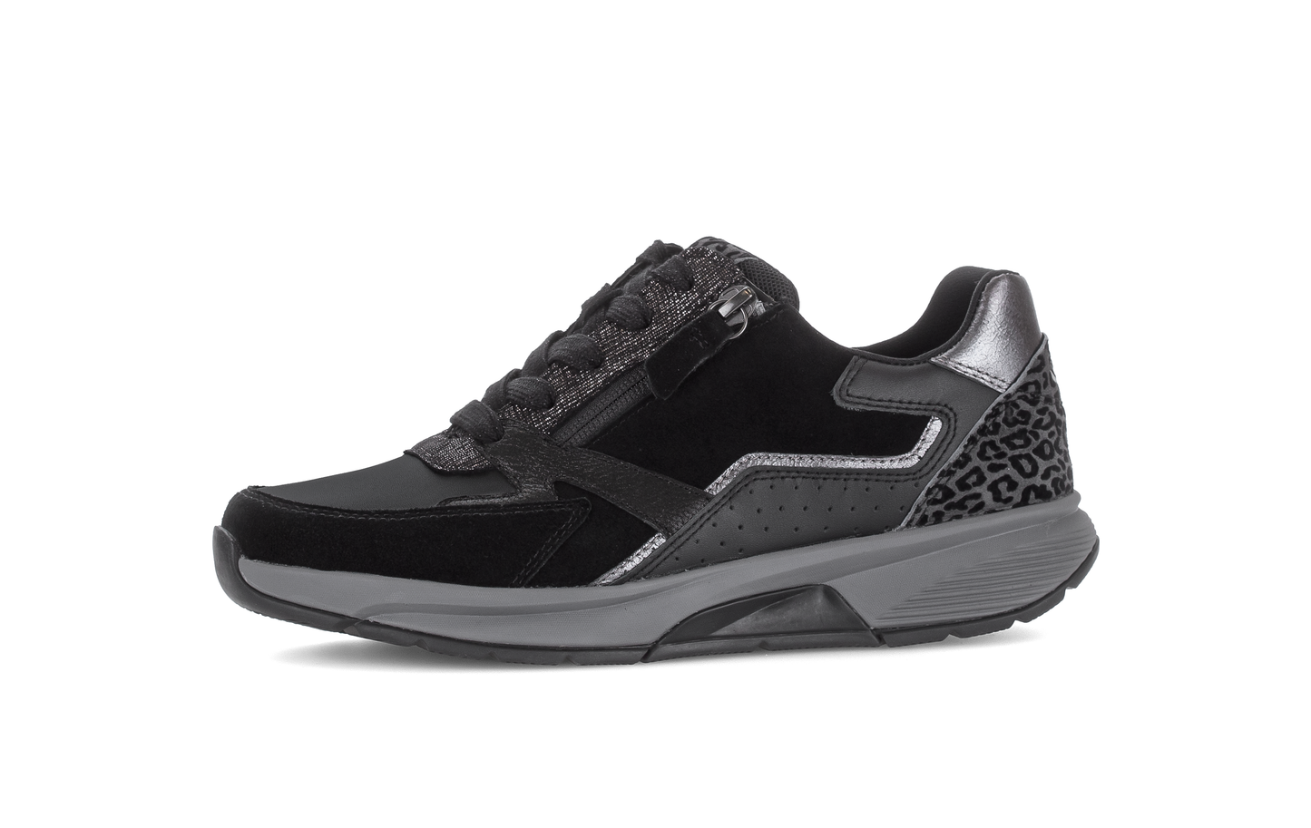 Gabor 0106.01.001 Black, Anthracite Grey & Leopard Mix Sneakers