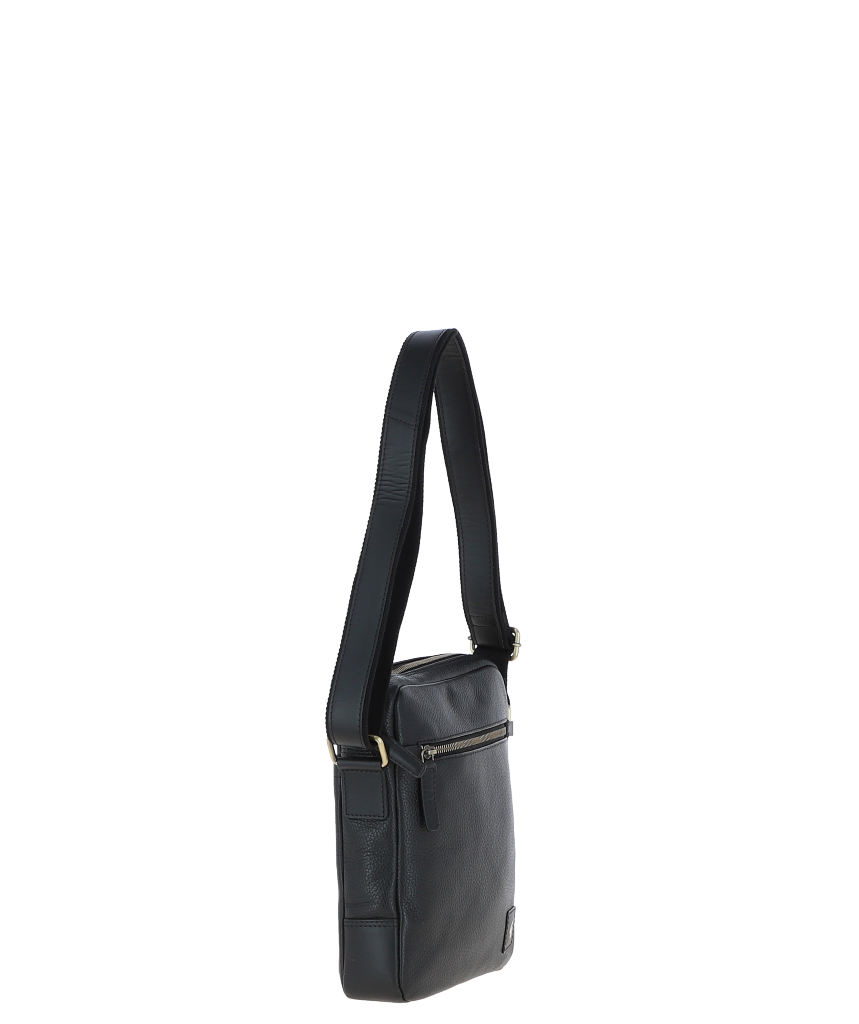 Gabicci LOGAN Black Leather Cross Body Bag