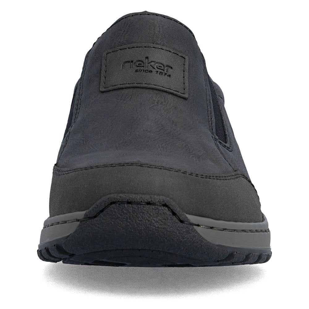 Rieker 03354-06 Black H Fit Slip On Shoes with Brown Heel