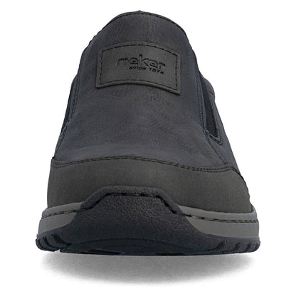 Rieker 03354-06 Black H Fit Slip On Shoes with Brown Heel