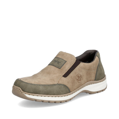 Rieker 03354-64 H Fit Beige Green Trim Slip On Shoes