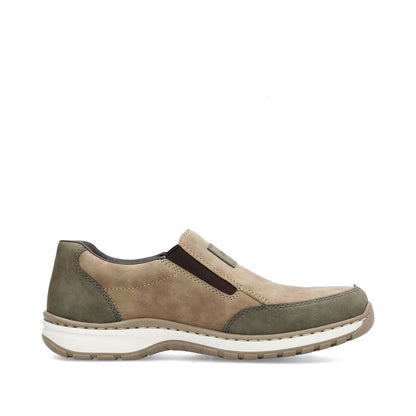 Rieker 03354-64 H Fit Beige Green Trim Slip On Shoes